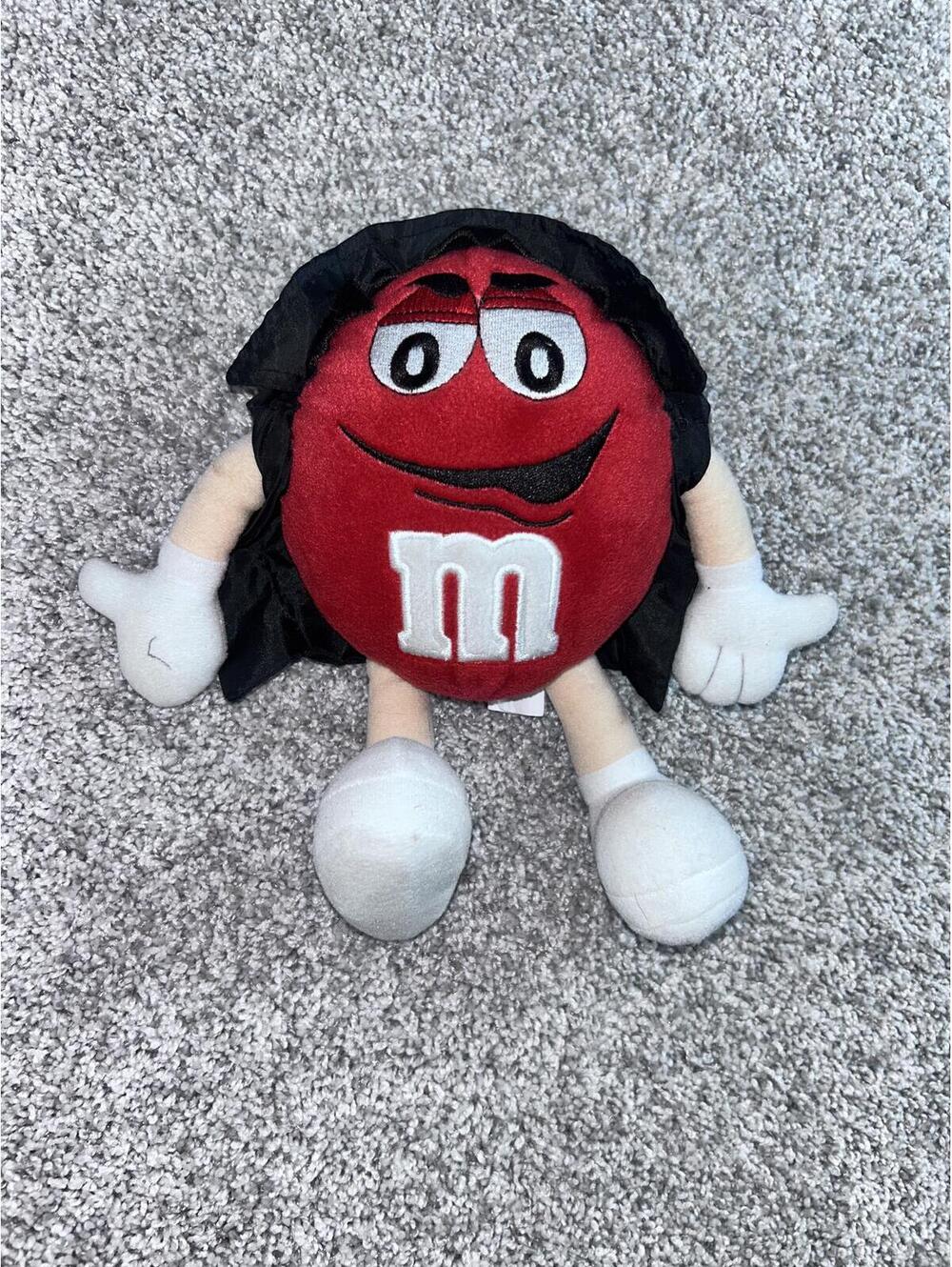 Red M&M's Plush Toy with Black Cape